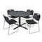 Cain Cain Round Table & Chair Set, Wood, Metal, Polypropylene Top, Grey TB48RNDGY44BK - alternate 1